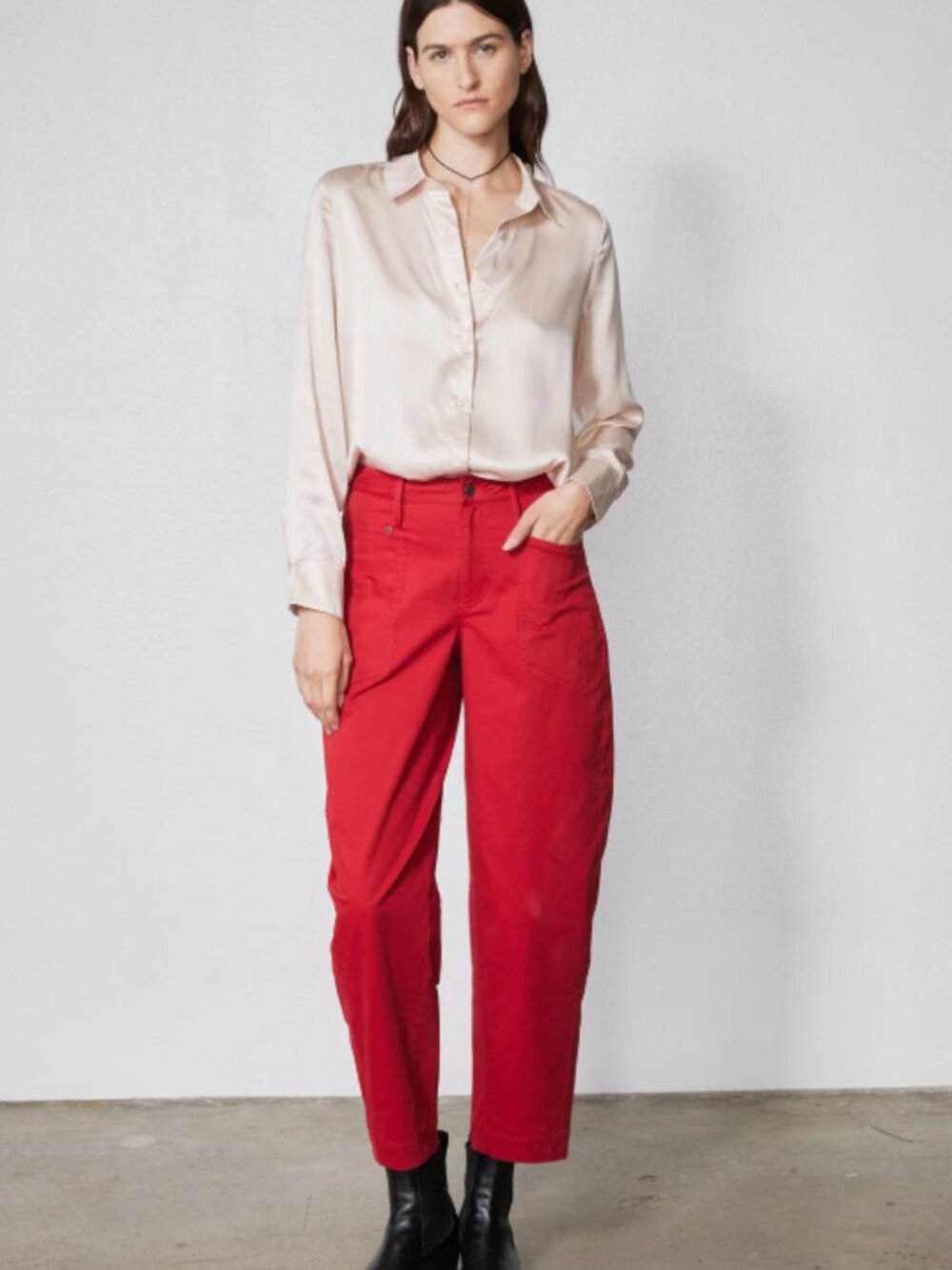 RUTI The Slouchy Soft Twill Pants Scarlet Size 6 NWT